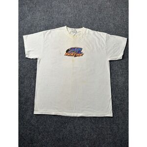 Mens Jenna Frazier Racing Double Sided Graphic White T-Shirt, Size XL